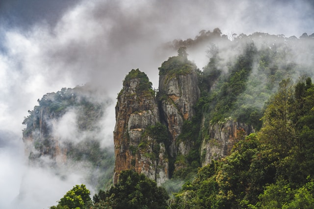 Misty hills and lake view in Kodaikanal
